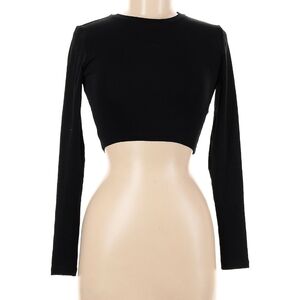 Zara Cotton Long Sleeve Crop Top - M
